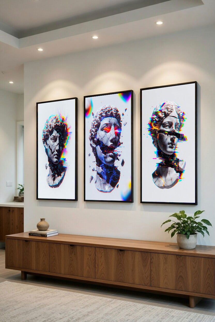 Erosion Protocol — Glitch Skulpturen, Digital Art